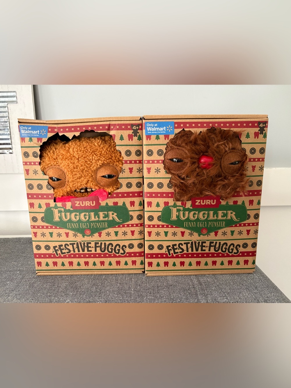 ZURU Fuggler Festive Fuggs Gingerbread and Reindeer NEW set of 2